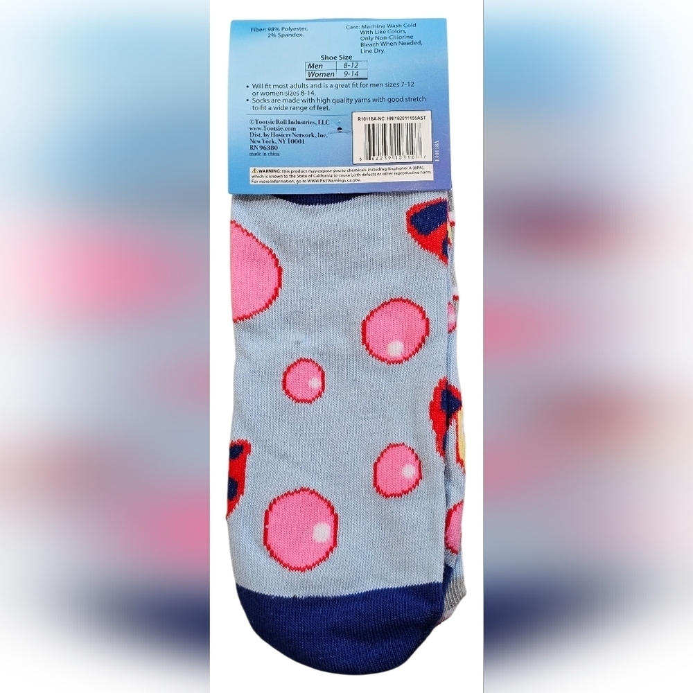 Double Bubble Bubble Gum 2 Pack Adult Low Cut Socks, One Size Fits Most. New! - Picture 3 of 3